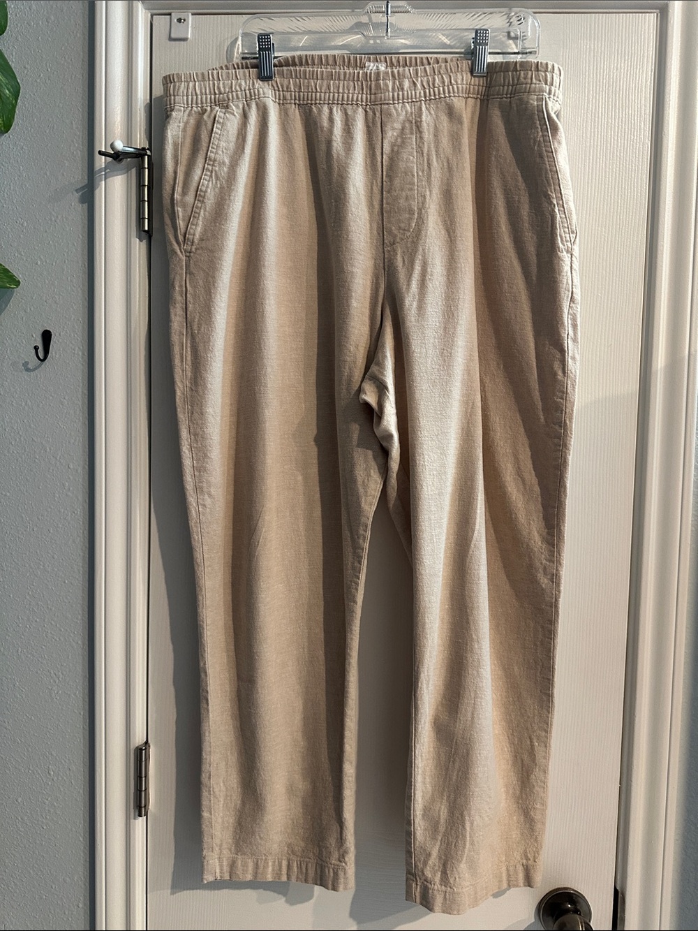 GAP Linen Cotton Blend Easy Pant Beige Tan Women’s XL Coastal Beach Summer